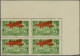 Syria: 1929, Airmail 0.50pi. Yellow-green With Double Surcharge, Marginal Block - Syria