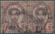 Thailand: 1897 Provisional 4a. On 12a. Purple & Carmine, Horizontal Pair, Variet - Thaïlande