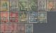 Thailand: 1910 Provisionals: Set Of 15 Different Stamps From 2s. On 1a. To 14a. - Thailand