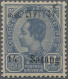 Thailand: 1909 Provisional 14s. On 14a. Blue, Variety "Short Tail" (above Last C - Thailand