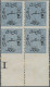 Egypt: 1866, First Issue 10pia. Slate Blue, Bottom Marginal Proof Block Of Four - 1866-1914 Khédivat D'Égypte