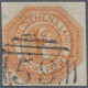 Tasmania: 1853, Courier 4d. Red-orange, Cut Square With Good Margins Around, Use - Covers & Documents