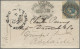 Victoria: 1854 1s. Blue Used On Small Cover From Melbourne To Adelaide, Tied By - Briefe U. Dokumente