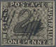 Western Australia: 1854 Swan 1d. Black, Imperf, Used With Oval Of Bars, Complete - Covers & Documents