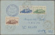 Fezzan: 1947, 1 Fr Brown, 1,50 F Green And 2 F Blue "Fort Sheba" Definitives Tie - Brieven En Documenten