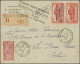 Reunion: 1937, "ROLAND GARROS" Flight, 50c. Red Vertical Pair Showing Variety "L - Briefe U. Dokumente