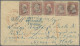 United States: 1862, "AMERICA/ ÜBER BREMEN/ FRANCO", Blauer L3 Auf Brief Mit Fün - Cartas & Documentos