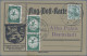 Air Mail - Germany: 1912 Vier Karten Mit Flugpost Am Rhein & Main, Frankiert Mit - Luft- Und Zeppelinpost