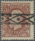 Belgium: 1878, Leopold 5fr. Red-brown, Fresh Colour And Well Perforated, Obliter - Oblitérés