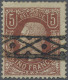 Belgium: 1878, Leopold 5fr. Red-brown, Fresh Colour, Flat Perfs At Top Otherwise - Gebruikt