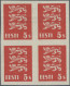Estonia: 1928/1929, Definitives Coat Of Arms "Lion", 5s. Red, Imperforate Proof - Estland
