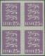 Estonia: 1928/1929, Definitives Coat Of Arms "Lion", 25s. Lilac, Imperforate Pro - Estland