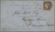 Great Britain: 1841, 1 D Red-brown On Blued Paper With Large Part Of The Lower M - Brieven En Documenten