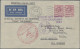 Great Britain: 1932, KGV 6d. Purple Horizontal Pair On Zeppelin Cover "1st South - Briefe U. Dokumente