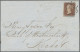 Great Britain - Post Marks: 1843, London, Number "4" MALTESE CROSS: 1d Red-brown - Postmark Collection