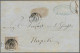 Italian States - Papal State: 1852, Four Covers From The First Issue: A) 5 Baj R - Stato Pontificio