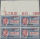 Italy: 1919, Express Stamp 30c. On 30c. Blue/red, Top Marginal Block Of Four, Up - Trente & Trieste