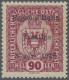 Italy - Trentino: 1918, Austrian 90 H Lila Red Overprinted "Regno D' Italia / Tr - Trentin