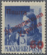 Carpathian Ukraine: 1945, 60 On 3 F, RED OVERPRINT, MNH. € 850.- Just 20 Copies - Ukraine