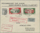 Latvia: 1930 (24. May) Air Stamps Rainis-Fonds: Set Perforated On Registered FDC - Lettonia