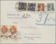 Liechtenstein: 1921, 2x 15 Rp. Putten, 2x 2 Rp. Auf 10 H. Mit Um 0,8 Cm Nach Unt - Briefe U. Dokumente