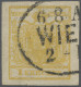 Österreich: 1854, 1 Kr. Olivgelb, Type III, Schwarzer Ovalstempel WIEN, Tadellos - Oblitérés