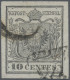 Österreich - Lombardei Und Venetien: 1850, 10 Cent. Silbergrau, Type Ib, Tadello - Lombardije-Venetië