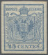 Österreich - Lombardei Und Venetien: 1850, 45 C. Schieferblau, Handpapier, Type - Lombardo-Vénétie