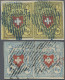 Schweiz: 1850/52 Zwei Waagerechte Paare: Paar Rayon II (Typen 9+10) Auf Kleinem - Gebruikt