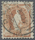 Schweiz: 1907 Stehende Helvetia 30 Rp. Braun Auf Faserpapier, Gezähnt 11½:11, Sa - Gebraucht