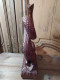 Delcampe - Sculpture Poisson Dauphin Feuille D'Acanthe Bois Sculpté Signée Rojas. - Madera
