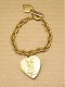 Delcampe - -BRACELET BRELOQUE COEUR YVES SAINT LAURENT Années 90 Métal Doré Résine Bleue    E - Bracelets