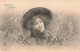 Illustrateur - Wichera - Heureuse Année - Femme En Hiver Dans Médaillon - Houx - Obl. Ambulant - Carte Postale Ancienne - Wichera