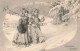 Illustrateur - Schubert - Deux Petites Filles Dans La Neige - Heureuse Année- Carte Postale Ancienne - Schubert