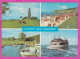 292765 / Germany DDR Insel Hiddensee - Leuchtturm Strand Am Hafen Kloster Ship PC USED 1971 - 10+10 Pf. Walter Ulbricht  - Hiddensee
