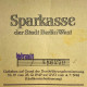 Delcampe - Sparkasse West Berlin Sparkassenbuch 1950-1952 German Savings Book Document Allemand - 1950 - ...