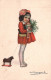 Illustration S. Bompard: Fillette Et Ses Jouets Avec Bouquet De Gui - Carte N° 909-2 - Bompard, S.