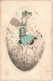ILLUSTRATION NON SIGNE - Une Femme En Robe Bleue Avec Son Chien - Carte Postale Ancienne - Avant 1900