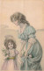 ILLUSTRATION NON SIGNE - Une Mère Et Sa Fille Cueillant Des Fleurs - Carte Postale Ancienne - Antes 1900