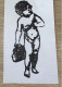 Jeune Fille Au Sac Plaque D'Imprimerie Vintage - 19é 's-plaque Tampon Encreur -publicitaire Vente Sacs ? - Seals