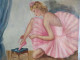 Ancien Tableau Danseuse Ballerine Signé Milieu XXème - Huiles