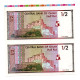 Oman Banknotes - 1/2 Rial - Uncut Sheet  - 2 Pies  - ND 1995 - Oman
