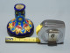 -JOLI ANCIEN VASE MINIATURE PETIT VASE A VIOLETTES CERAMIQUE LONGWY VITRINE    E - Longwy (FRA)