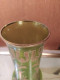 Delcampe - Vase Verre Émaillé Legras Décor De Fleurs & Ruban Doré Non Signé - Verre & Cristal