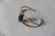 Bracelet Créateur Style Art Nouveau Art Deco Egypte Antique Métal Doré Et Pierre Simili Lapis Lazuli - Armbanden