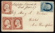 Lot # 025 1852, 3¢ Dull Red, Type II Three Copies And 1852, 1¢ Blue, Type IV - Briefe U. Dokumente