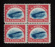 Lot # 065 Airmail, 1918, 6c Orange, 24b Carmine Rose & Blue Blocks Of Four - 1a. 1918-1940 Gebraucht