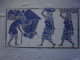 Vintage - Toile Dessin Africain Sur Panneau Bois - Art Africain