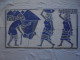 Delcampe - Vintage - Toile Dessin Africain Sur Panneau Bois - Art Africain