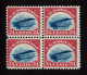 Lot # 065 Airmail, 1918, 6c Orange, 24b Carmine Rose & Blue Blocks Of Four - 1a. 1918-1940 Oblitérés